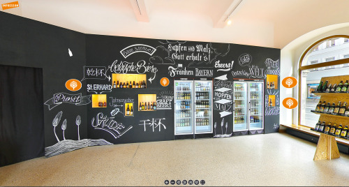 client: bierothek, bamberg (GER)hand lettering &amp; illustration on a chalk-wall.