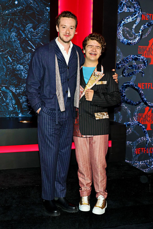 denimveststeve:Joseph Quinn and Gaten Matarazzo attend the Stranger Things Season 4 PremiereMay 14