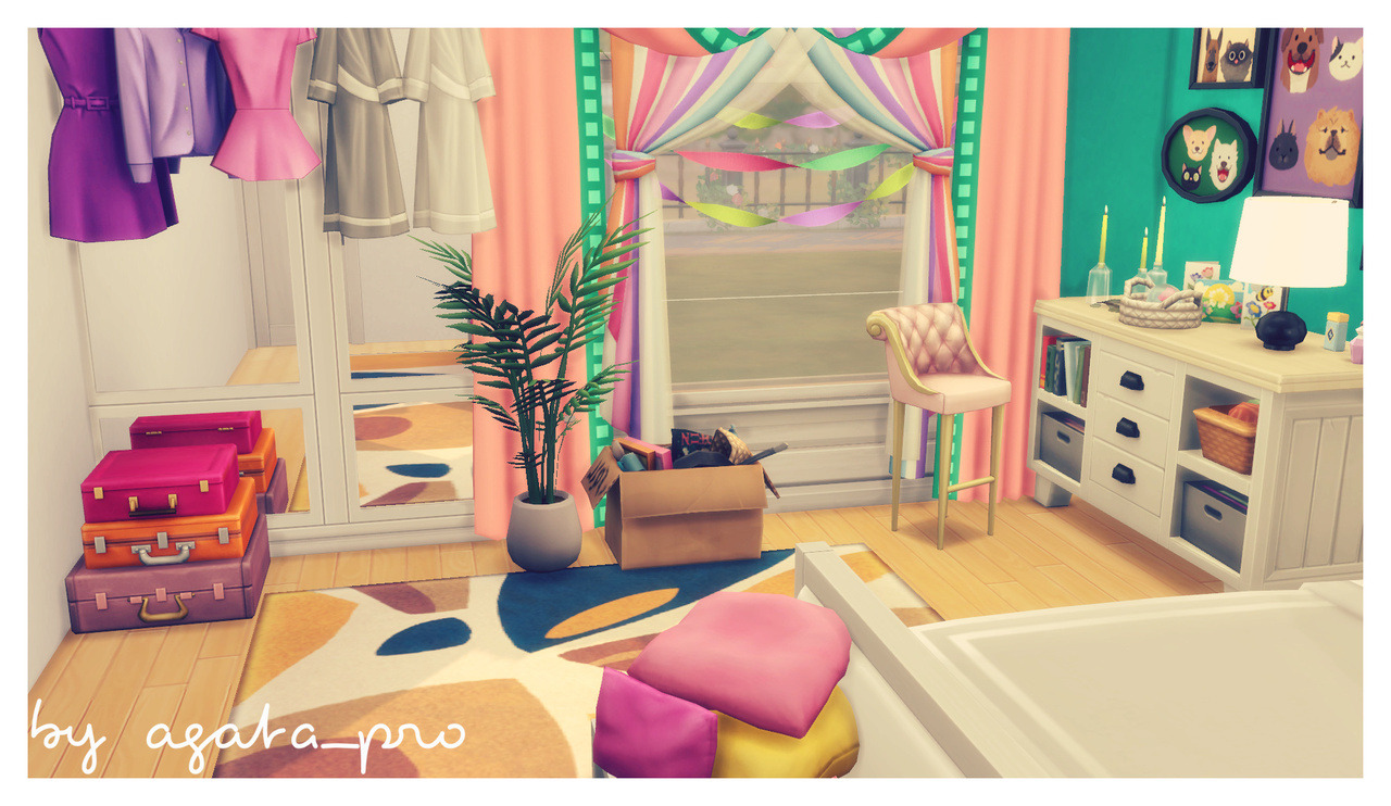 The Sims 4 Creations By Agathea — Pastel Bedroom Pastel Bedroom