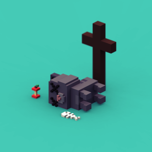 Voxel cat for TITO game