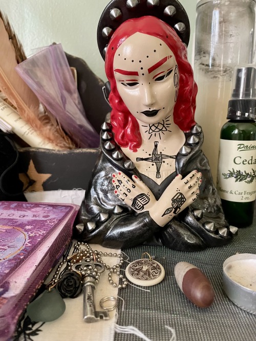 witchofbonesandkeys: She’s here! My Brigid altar piece from @torque-witch arrived yesterday, and I’m