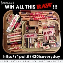 1-percent:  via Instagram https://instagram.com/p/2oRZinKiqu/ Last Chance 2 #Win EVERY @RAWLIFE247 #RAWRollingPaper EVER!!! Enter via http://1pct.it/420iseveryday  More Prizes: #JackHerer Jack-in-a-BoxSet / HuffyGlass #minitube / #SpaceCase #titanium