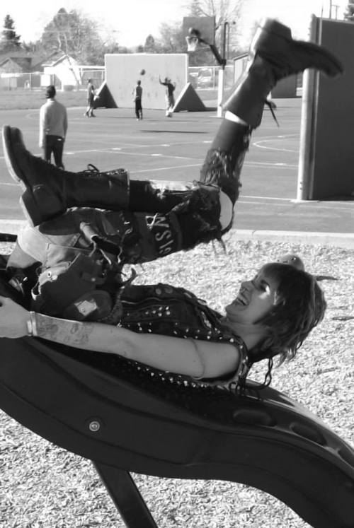 tik-takofdoom:  Legit photos of me by Markiwi I would like to take a moment to appriciate that in the photo where i was laughing , i had been playing with children on a strange teeter totter. As I flew back in laughter the child in the back grown shot