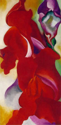 georgia-o-keeffe: Red Snapdragons, 1923,