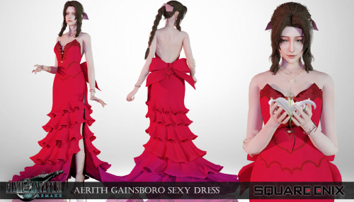 mimoto-sims:Final Fantasy VII Remake Aerith Gainsboro Sexy DressPublic access on 15th NovemberThanks