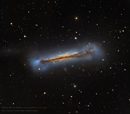 just–space:NGC 3682: Sideways Spiral Galaxy: What do spiral galaxies look like sideways? Featu