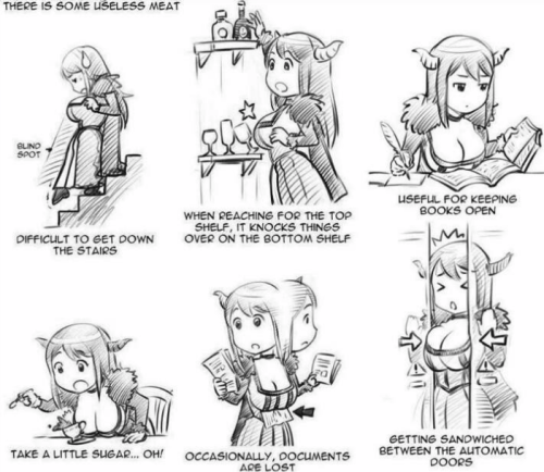iluvanimemes:  Struggles of big boobs 