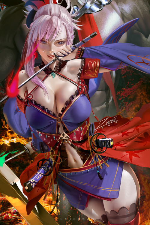 zumidraws:    It has been a while since I last time draw Fate art^^ I feel like Musashi has more design details than a Genshin characterXD  High-res version, nsfw versions, video process, etc. on Patreon-&gt;https://www.patreon.com/zumi  