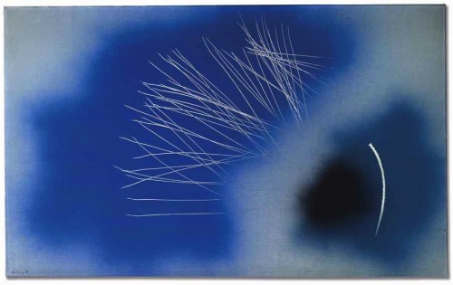 thunderstruck9: Hans Hartung (German-French, 1904-1989), T1961–H37, 1961. Oil on canvas, 92 x 