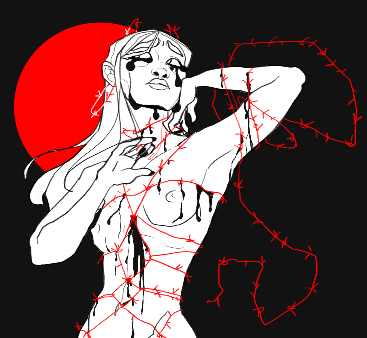 lard-art: Goretober Day 1 - Barbed WirePromptsIf I forget to tag something please
