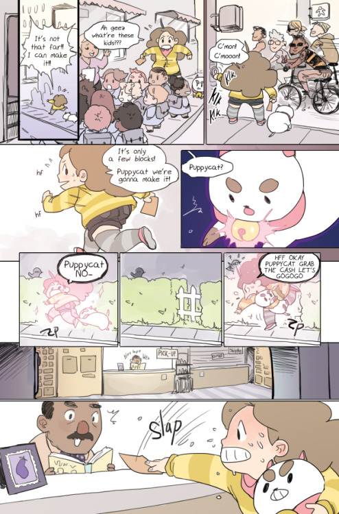 tzysk:  I forgot that I promised to post this~ My Bee and Puppycat short from Issue #4 Boom! Studios  the difference between me and bee is that i would call down and ask if i could pick it up the same day and they’d be like no but i’d be like