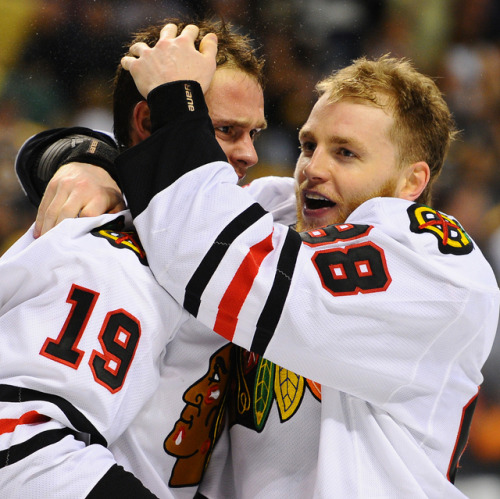 allthebros:nhlblackhawks: years ago today, Patrick Kane and Jonathan Toews took the ice in their fir