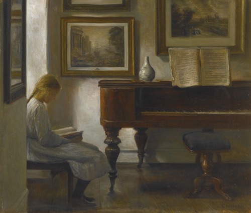 Girl In An Interior, Carl Holsøe. Danish (1863 - 1935)