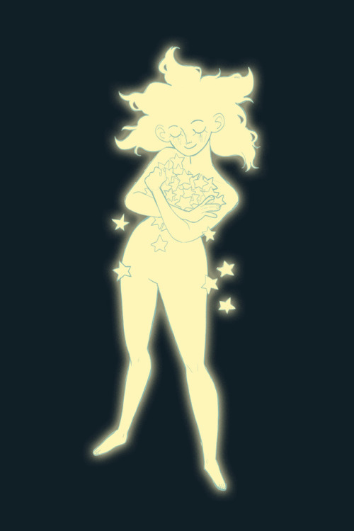 cookpot:abellehayford:starcatcher [image description: A digital drawing of a glowing person standing