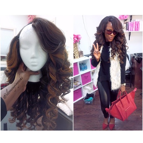 Before &amp; after &ndash; My client loves her new U-part wig and is ready for the holidays. 6 bundl