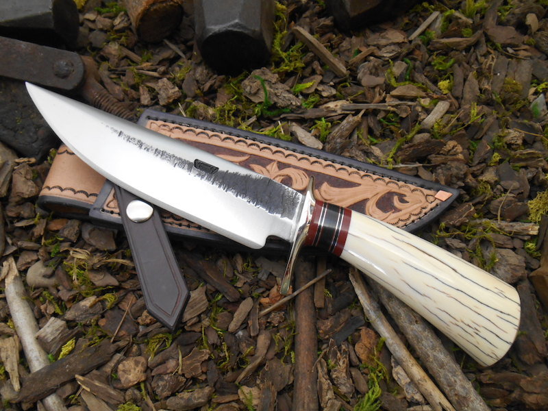 behringmade:  The Ivory Fighter from Behring Made Knives in a hand-tooled Mudbone