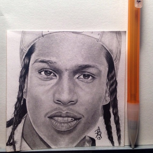 My post-it drawing of A$AP Rocky.  Pease follow me on Instagram @wega13art :)