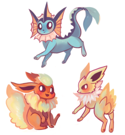 sarsoura-blog:  Eeveelution sticker designs