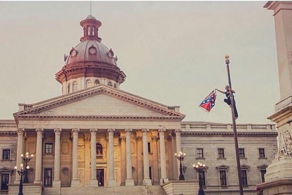 lejacquelope:  Bree Newsome takes down the Confederate flag in Charleston, South