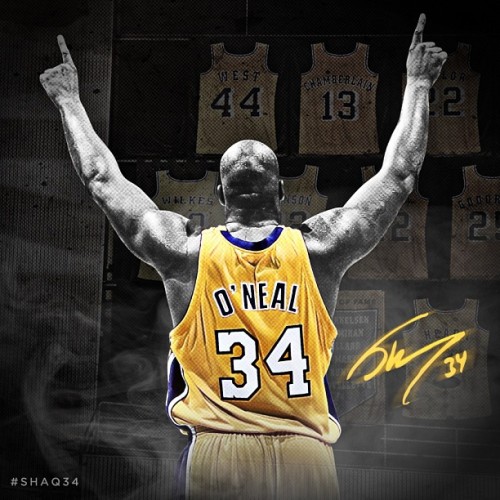 lakers:  The Lakers will honor Shaquille O’Neal at halftime of tonight’s game against the Mavs by raising the big man’s 34 jersey to the rafters. Congratulations Shaq!! #SHAQ34 