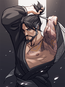 lifelessmechartwork:   My fanart for Overwatch - Hanzo &lt;3