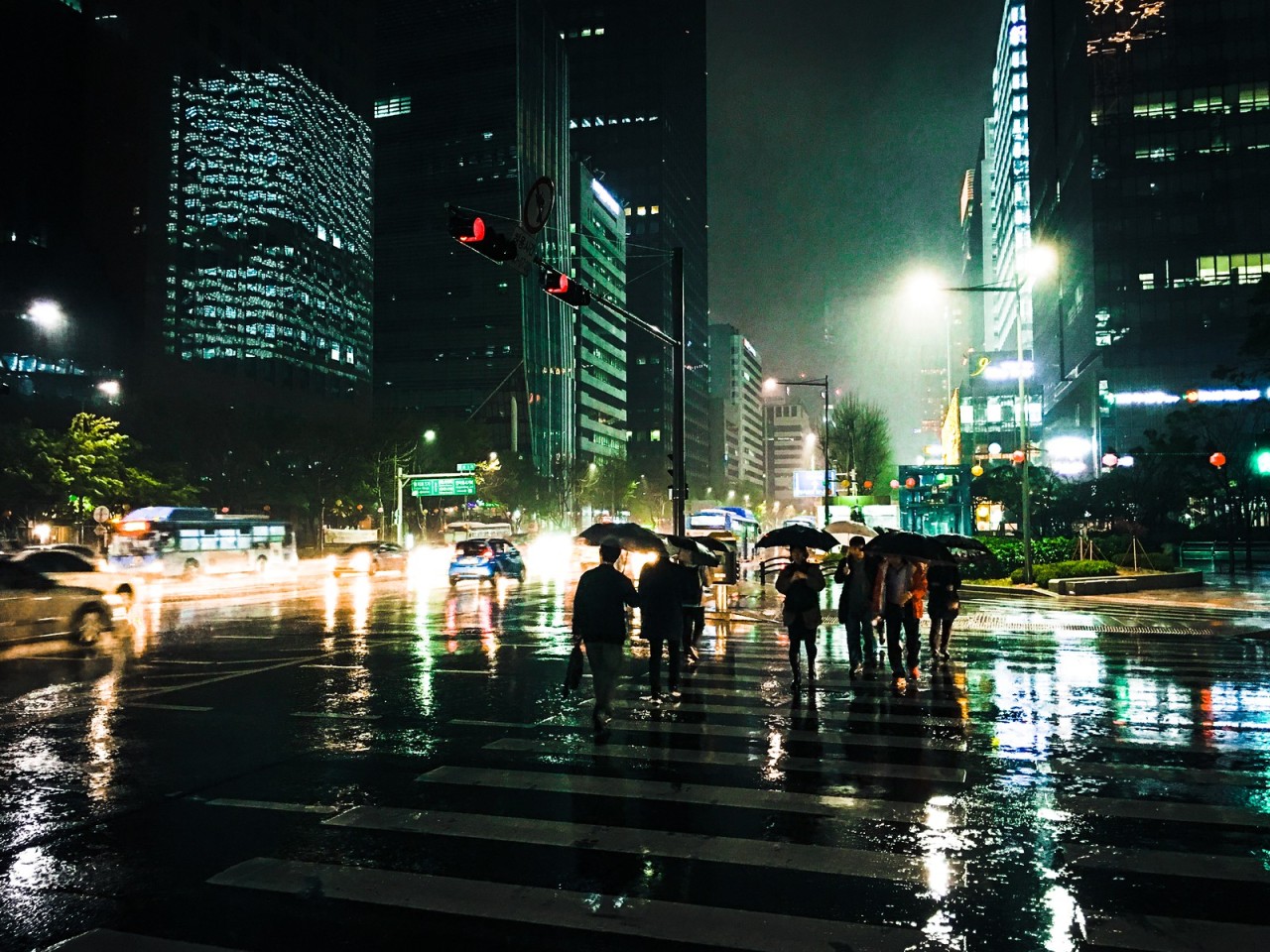 Rainy night on Jongno. I love Seoul in the rain. Robert Koehler
