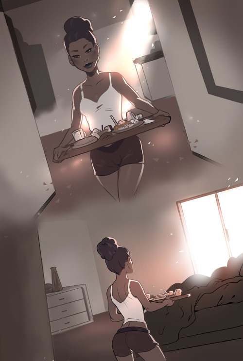vastderp:asieybarbie:Dez gets up extra early to cook a morning meal for Toree, just as a small way t