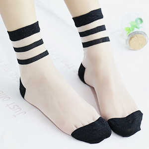 kaonoshi:Harajuku Stripe  Style Crystal Socks Discount Code : Joanna15 (15% off)