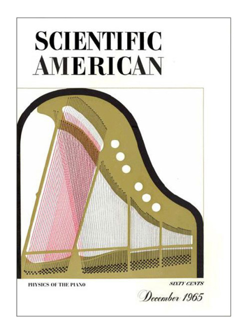 Scientific American, cover Physics of the Piano, 1965. Unknown artist. Source