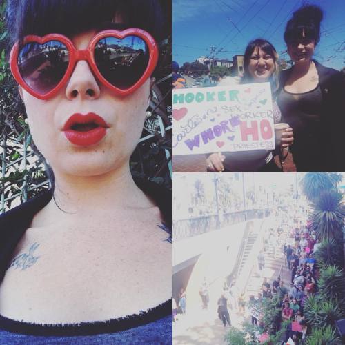 250 #sexworkers and #allies gathered in Harvey Milk Plaza today to protest the #rentboyraidWe can 