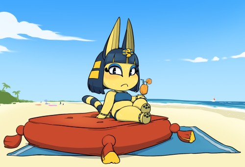 Ankha is royalty, so she lounges like royalty