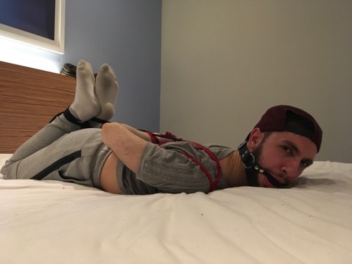 gaggedchav:Hogtied, ball gag, scally, heaven