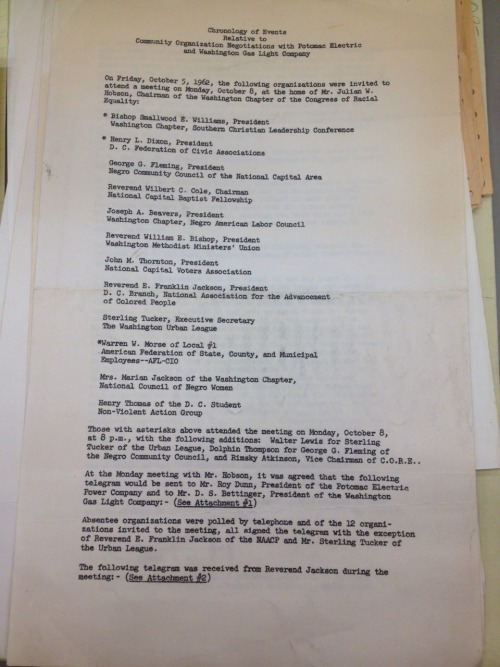 DC CORE Campaign For Fair Hiring Practices At PEPCO And Washington Gas & Light, 1962.