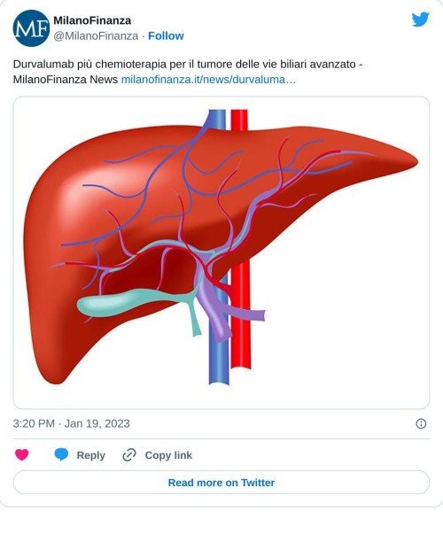 Durvalumab più chemioterapia per il tumore delle vie biliari avanzato - MilanoFinanza News https://t.co/7yLXN9dPW4 pic.twitter.com/HNv2kVDjoJ  — MilanoFinanza (@MilanoFinanza) January 19, 2023