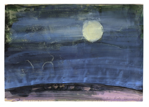 The Moon  -   Anke Roder , 2008.Dutch,b.1964-Gemengde techniek op papier , 20 x 28 cm.