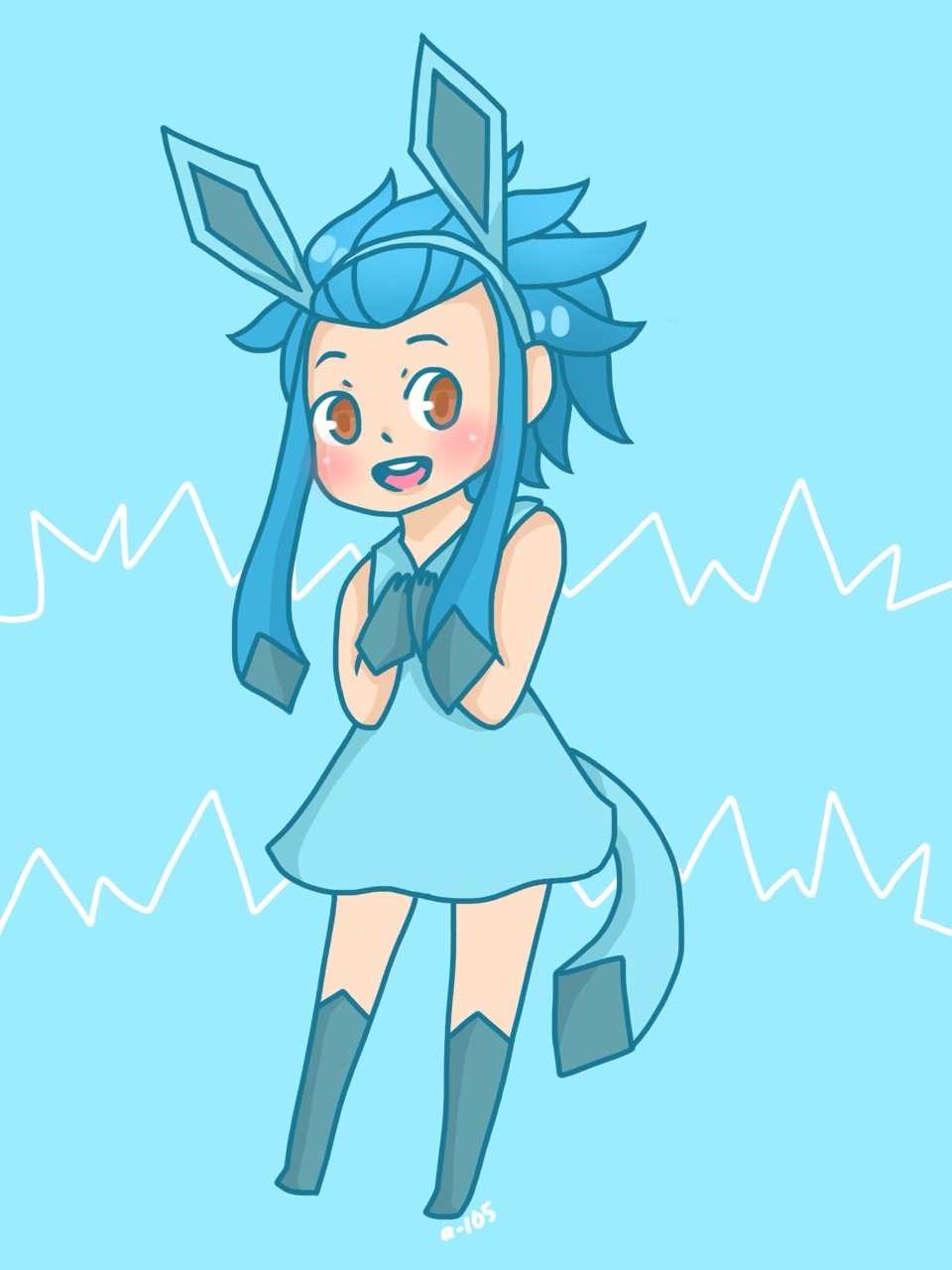 kawaiimelodies:   FT girls as EEVEELUTIONS (ft. wendy’s new hair)  Wendy as Eevee,