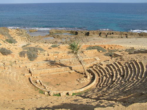 archaicwonder:The Theater and Sunken Ruins at Apollonia in Cyrenaica (Libya)Apollonia in Cyrenaica w