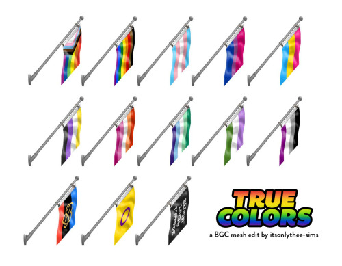 a grid of 13 flags against a white background showing the available swatches - the flags represented are: the progress pride flag, the Philadelphia pride flag, the trans flag, the bi flag, the pan flag, the nonbinary flag, the lesbian flag, the MLM flag, the genderqueer flag, the asexual flag, the polyamory flag, the intersex flag, and a Black Lives Matter flag