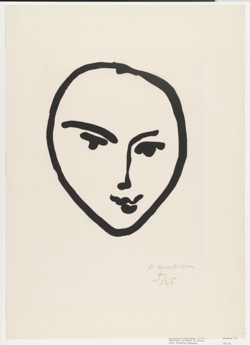 artist-matisse: Nadia. Smiling Face (Nadia. Masque souriant), Henri Matisse, 1948, MoMA: Drawings an