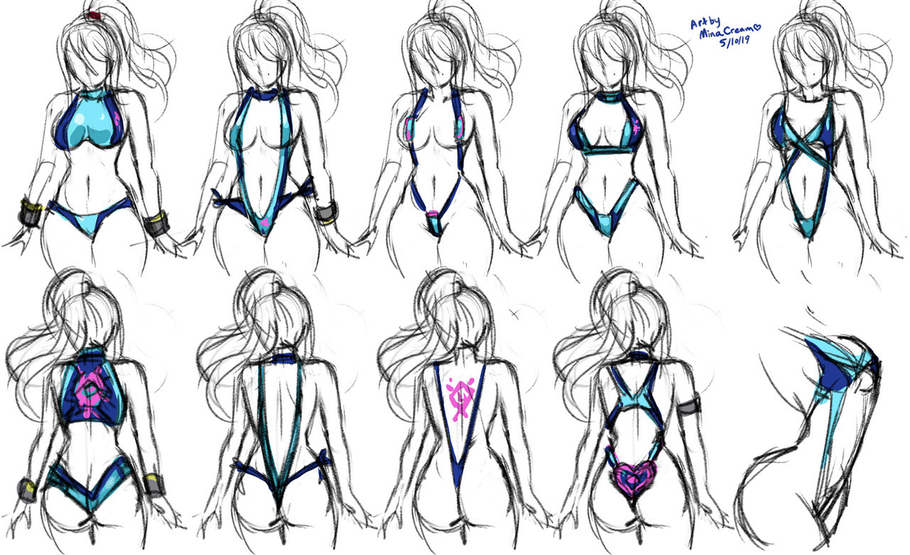 Here’s my swimsuit designs for Smash Beach #3 collab with @studiocutepet. Onto