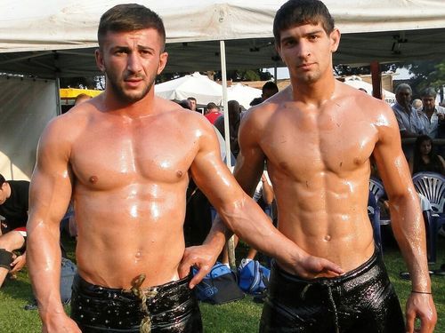 princessesandbutts:  So Tumblr has just introduced me to something called, “Turkish Oil Wrestling” which seems to consist of oiled-up, shirtless, swarthy, muscular men wrestling and sticking their hands down the other’s tight pants.  There are