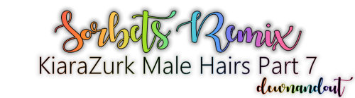 6 KiaraZurk Male Hairs in Sorbets Remix6 masculine hairs in all 76 Sorbets Remix ColoursCredits to @