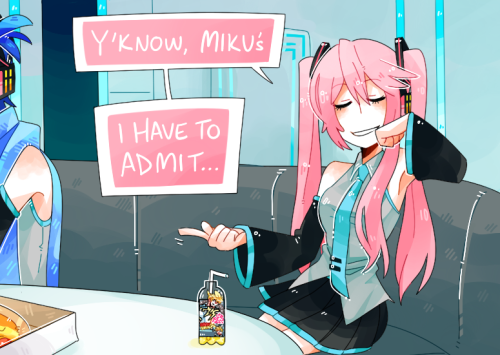 socksparadox:  miku’s got the busiest schedule, i’m convinced this is what the other cryptonloids do while she’s not home  (parody of this)  