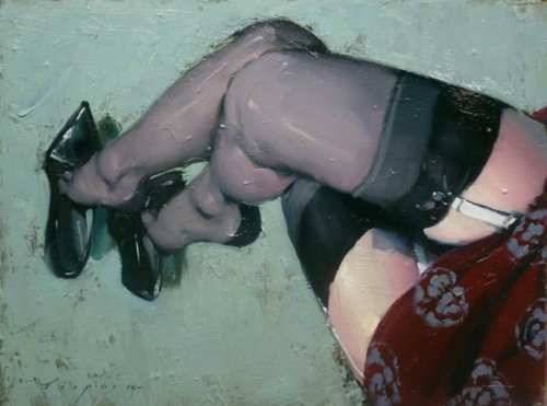 Malcolm T Liepke (American, b. 1953, Minneapolis, MN, USA) - Nylons, 2014  Paintings: Oil on Canvas