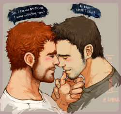 ultimatebara:  rum-locker:  fanart of Mark and Brad from Coming Out On Top! by obscurasoft  It’s a fun adult gay dating sim, you can support and purchase the game here http://obscurasoft.com/   Get that game boys!!