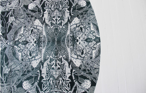 natasharussell:  Spaghetti Forest Close ups, Natasha Russell, 2013, Linocut print, 300 x 300cm