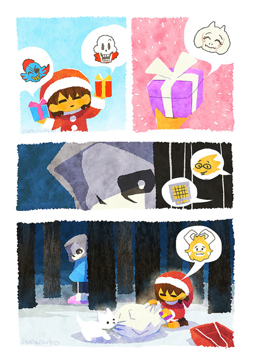 wawako-awa:Sans and Christmas gifts ½