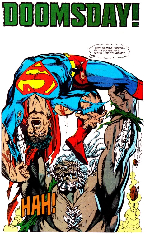 jthenr-comics-vault:  If This Be DoomsdaySUPERMAN Vol. 2, #75 (Jan. 1993)Dan Jurgens (pencils), Brett Breeding (inks) & Glen Witmore (colors) Words by Dan Jurgens