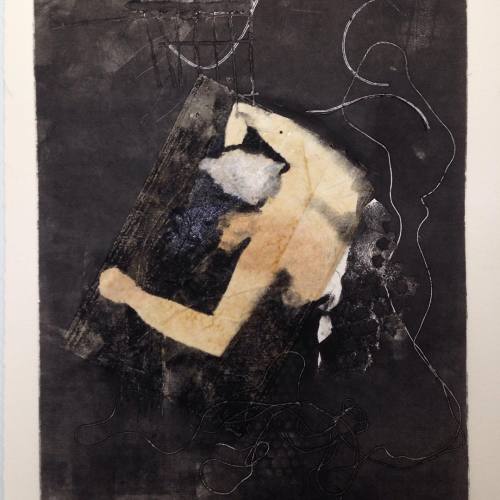 Second #degas inspired #womanwashinghair #monoprint with #recycled #teabag #akua #printmaking