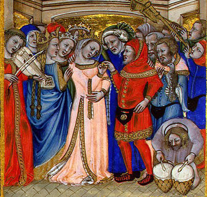 “The marriage” by Niccolò da Bologna, 1350s